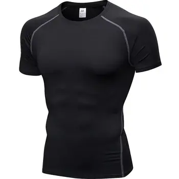 Бързосъхнеща тениска за бягане, мъжки тениска за фитнес, спортни дрехи за фитнес, облекло за бодибилдинг 0