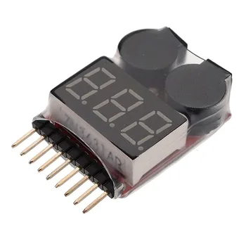 Индикатор за зареждане на батерията 1-8S 2в1 / BB ниско напрежение / Аларма / Електрически дисплей / Двухфункциональный Зумер за откриване на Липо Батерии 1-8S