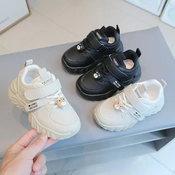 Детски маратонки с модерен дизайн за деца, бяла нескользящая ежедневни обувки за момчета и момичета, меки топли обувки за деца, градинска обувки 0