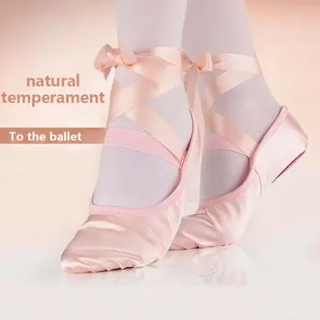 Детска балетна обувки Pudcoco 2020, детска бинтовая розово-лилава абрикосовая и червена парусиновая балетната танцови обувки с разрезной замшевой подметка