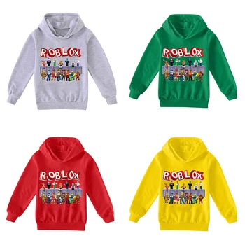 Пуловер с анимационни герои от аниме Roblox за по-големите момчета и момичета с дълги ръкави и принтом, Детска hoody с качулка, Коледни подаръци за рожден Ден