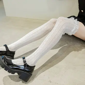 Безшевни Дишащи Дантелени дамски чорапи с бродерия на 