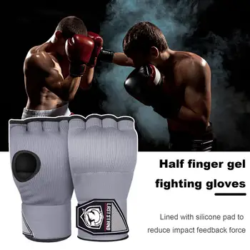 Боксови Ръкавици на половината от палеца, за Защита на китката, Ультратолстые Амортизационен Гел Боксови Ръкавици за Кикбоксинга Boxing for the Ultimate