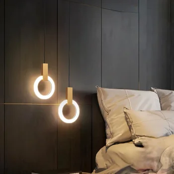 Луксозна дълга Модерна минималистичная лампа за хранене с три глави, креативна минималистичная интернет-знаменитост, Малка спалня с подсветка