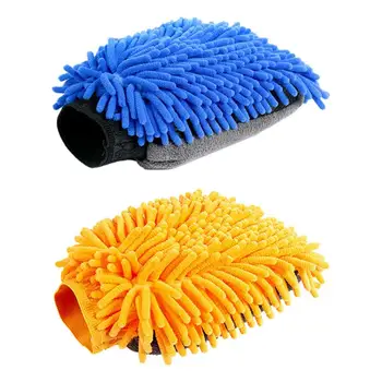 Рукавица за автомивки от коралов кадифе, ръкавица за миене от микрофибър, мека на окото в основата, не се драска, двупосочен коралов кадифе за почистване на автомобили