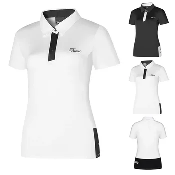 Жените риза за голф, лятна спортни облекла за голф, риза с къс ръкав, дишащи бързо съхнещи поло риза за дами
