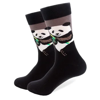 Забавни мъжки чорапи, дамски арт-мъжки тържествено чорапи, висококачествени памучни чорапи Happy с цветен модел, сватбен подарък