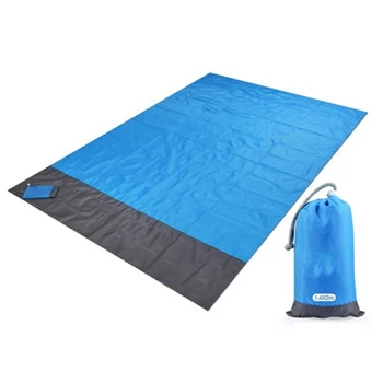 водонепроницаемое плажна одеяло с джоб 2x2,1 м, сгъваема походный мат, матрак, преносим подложка за пикник, подложка за пикник на открито, пясъчен плаж мат