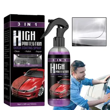 3 В 1 Высокозащищенный Бърз Спрей За Покриване на Автомобила Защитно Средство За Покриване на Автомобила 100 мл Възстановително Средство За Чесане на Кола Nano Repair Spray