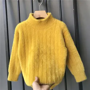 Норковый velvet пуловер за момчета и момичета, дебели velvet пуловер с дъното, 2023 нов детски пуловер, есенно-зимни детски пуловер