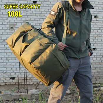 100Л Супер Голям Военен Раница Мъжки Тактически Открит Голям Капацитет Чанта За Съхранение на Къмпинг Мъжки Палатка Навес Пътна Чанта За Багаж