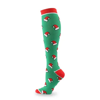 Модерни коледни чорапи за почивка за мъже и жени, спортни подарък разтеглив компресия чорапи с дълга тръба