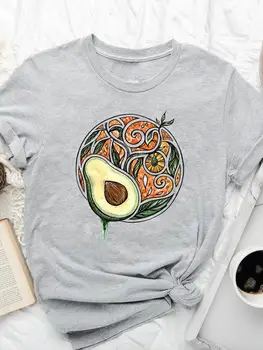 Тениска Авокадо Love Fruit 90-те години, тази тенденция дамски дрехи, лятна дамска тениска с модерен принтом, графична тениска