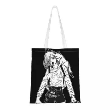 Чанта през рамо Power And Cats, дамски Холщовая чанта-тоут, эстетичная пазарска чанта 