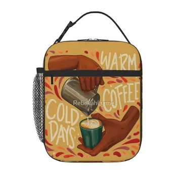 Чанта за обяд с топло кафе в студените дни, Обяд кутии, детска чанта за обяд, Термосумка за жени