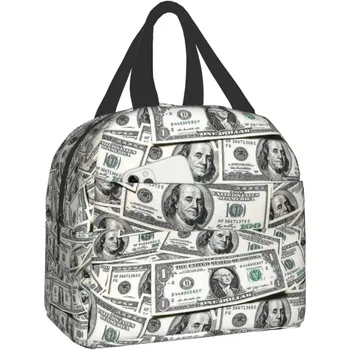 Чанта за обяд със 100 долларовыми българия, Чанти за многократна употреба Обяд-бокс, Термосумка-контейнер, Чанта-хладилник за жени, мъже, пътуване, пикник, работа