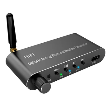 Bluetooth 5.1 Приемник и Предавател на Аудио Конвертор U-Disk Play Coxial/ Оптичен 3.5 ММ AUX R/ L КПР Конвертор За TV MP3 Здрав