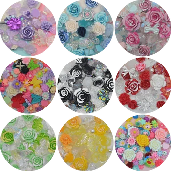 50-граммовый асортимент от цветове от смола наклон цветове, материали за декорация албуми, изготвяне на картички, аксесоари за цветя 