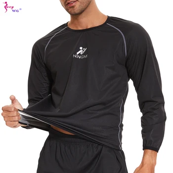 Мъжка спортна риза SEXYWG за сауна, топ за отслабване, изгаряне на мазнини, спортно облекло за фитнес, отслабване, Тренировка, отразител на тялото