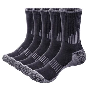 Мъжки спортни спортни чорапи YUEDGE, абсорбиращи влагата чорапи памук с подплата за мъже, Размер 37-46, 5 двойки