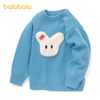 Balabala за деца 2023, пуловер за момичета, пуловер, есен-зима, скъпа риза с пищни ръкави, удобна мека долна риза
