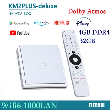 Мултимедиен плейър Mecool KM2 Plus Deluxe Android 11 TV Box Amlogic S905X4 Сертифициран Google, Netflix 4K ATV BOX 5G WiFi 6 Dolby Audio Media Player