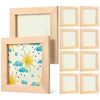 10 броя Дървени Рамки за рисуване от глина Дървени Рамки за картини, за да проверите за рисуване в детска градина и училище