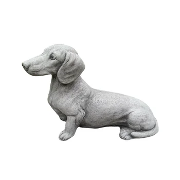 Подаръци за кучета, интериор на градина - Статуята на кучета на открито за декор на тревата във вътрешния двор, мемориалната скулптура за домашни любимци, легнало положение