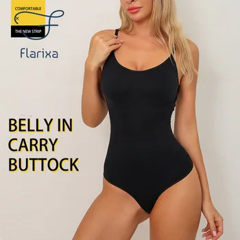 Flarixa Plus Size Body Shapers Женски Утягивающее Боди С Отворен Промежностью Коригиращо Бельо Безшевни Прашки Секси Гащеризон U Back Body suit XXXL 1