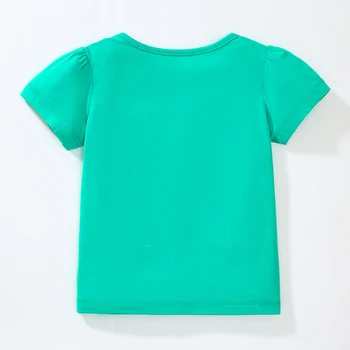 Little maven/ Нова Детска тениска за момичета с цветя аппликацией и бродерия, Красиви Тениски, Бебешки дрехи, Летни блузи за малки момичета, Върхове 1