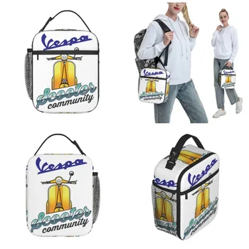 Аксесоари с логото на Vespa, Изолирани чанти за обяд за деца, Пътна кутия за хранене, Преносими термос-хладилник нови приходи, термос-обяд-бокс 1