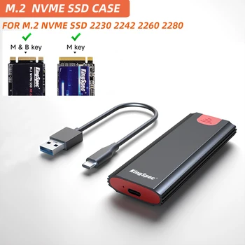 KingSpec 10 gbps M2 NVMe SSD HDD Case Box M. 2 NMVe SSD към USB 3.1 Корпус Type-A-Type-C Кабел за M2 SSD с OTG 1