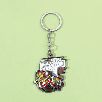 Аниме едно Парче ключодържател Monkey D. Luffy Пират Метална висулка Ключодържател за приятелите Чанта Раница Ключодържатели Бижута Подаръци 2