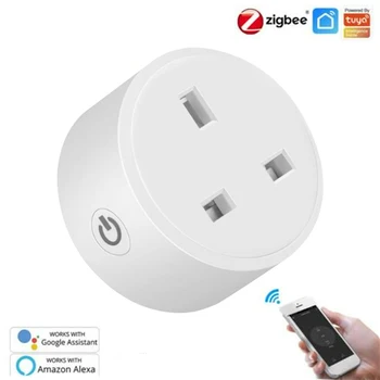Zigbee3.0 Smart Plug 110-250 В Гласово Управление 15a Дистанционно Управление Интелигентна Домашна Изход Smart Plug Таймер за Мониторинг в реално време 2