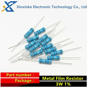 20PCS 3 W 1% Метален Филмът Резистор 0.1 R ~ 10 М Захранващ Резистор 2 3.3 4.7 10R 47 68 100 220 360 и 470 Ома 1K 2.2 K 10K 22K 47K 4.7 K 100K 2