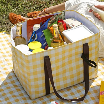 2 ЕЛЕМЕНТА. Чанта за обяд, двупластова защита, кошница за къмпинг, принадлежности за къмпинг, чанта за пикник чанта за къмпинг, водоустойчив практически 2