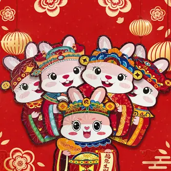 6шт китайски червени пликове, иновативен ярък цвят, атрактивен за подаръци, 2023 Червен плик, Червен плик 3