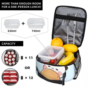Работна чанта за обяд с пандой и мече-домовым Mochi Котка, преносим кутия за bento, охладител за горещи обеди 3