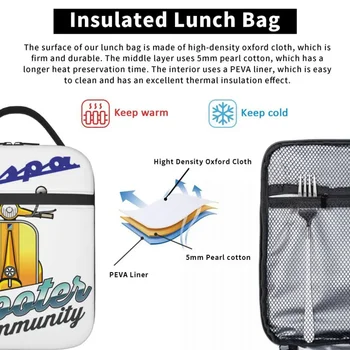 Аксесоари с логото на Vespa, Изолирани чанти за обяд за деца, Пътна кутия за хранене, Преносими термос-хладилник нови приходи, термос-обяд-бокс 3