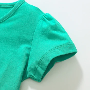 Little maven/ Нова Детска тениска за момичета с цветя аппликацией и бродерия, Красиви Тениски, Бебешки дрехи, Летни блузи за малки момичета, Върхове 4