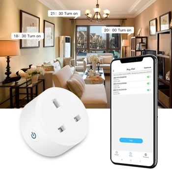 Zigbee3.0 Smart Plug 110-250 В Гласово Управление 15a Дистанционно Управление Интелигентна Домашна Изход Smart Plug Таймер за Мониторинг в реално време 4