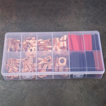 150шт Клемм Peek опаковка, 70 откритите клемм меден цвят, мед съвет, 80 на червени и черни тръби термоусадочных 4