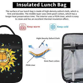 Жълт Небесна Изолирано чанта за обяд Термосумка за Еднократна употреба Cat Large Lunch Box Мъкна Чанти за съхранение на храни Офис Пикник 5